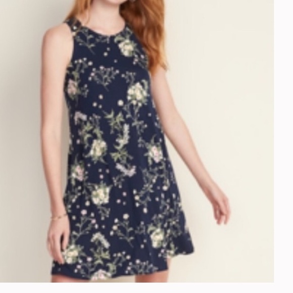 Old Navy blue floral sleeveless sundress Woman’s size XXL jersey swingdress - Picture 12 of 12